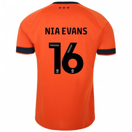 Kandiny Uomo Maglia Nia Evans #16 Arancia Kit Gara Away 2023/24 Maglietta