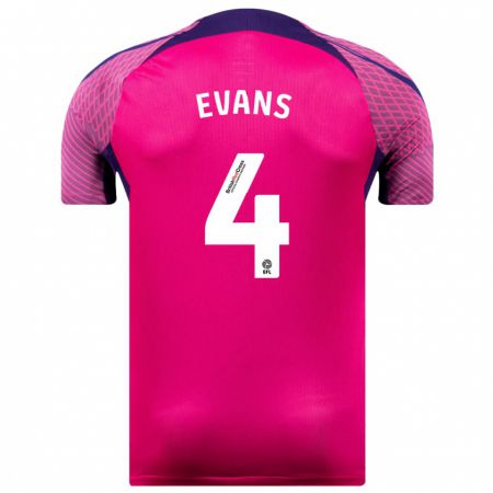 Kandiny Hombre Camiseta Corry Evans #4 Morado 2ª Equipación 2023/24 La Camisa