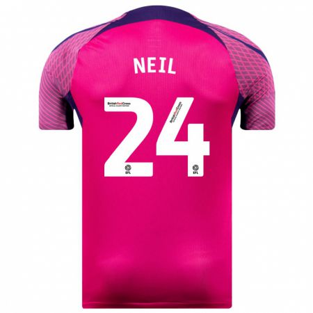 Kandiny Uomo Maglia Dan Neil #24 Porpora Kit Gara Away 2023/24 Maglietta