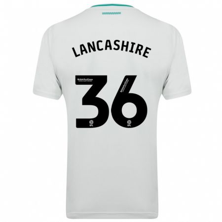 Kandiny Uomo Maglia Olly Lancashire #36 Bianco Kit Gara Away 2023/24 Maglietta