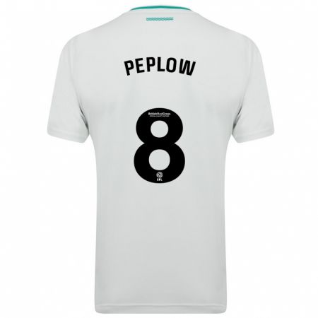 Kandiny Uomo Maglia Chloe Peplow #8 Bianco Kit Gara Away 2023/24 Maglietta