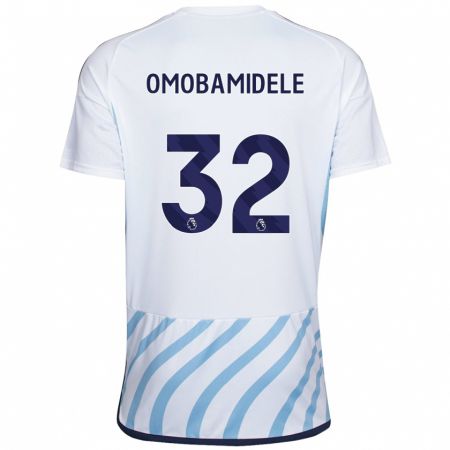 Kandiny Uomo Maglia Andrew Omobamidele #32 Bianco Blu Kit Gara Away 2023/24 Maglietta