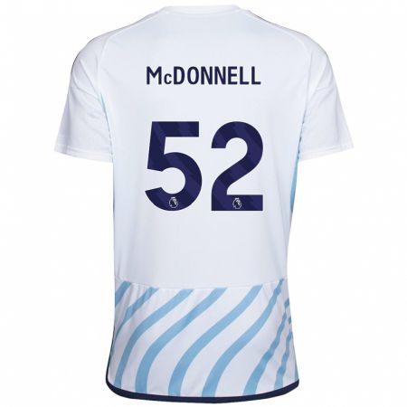 Kandiny Uomo Maglia Jamie Mcdonnell #52 Bianco Blu Kit Gara Away 2023/24 Maglietta