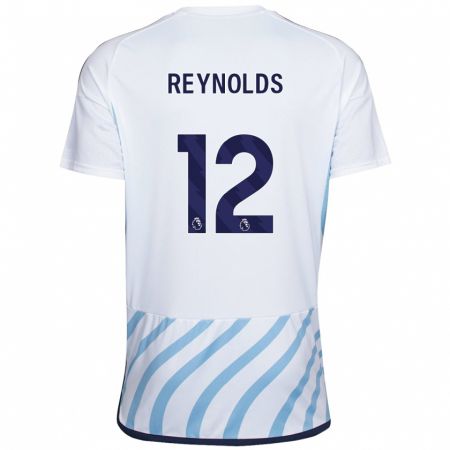 Kandiny Uomo Maglia Niamh Reynolds #12 Bianco Blu Kit Gara Away 2023/24 Maglietta