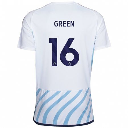 Kandiny Uomo Maglia Mollie Green #16 Bianco Blu Kit Gara Away 2023/24 Maglietta