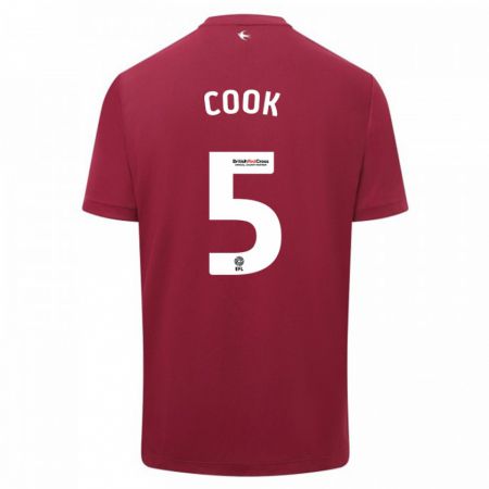 Kandiny Uomo Maglia Freddie Cook #5 Rosso Kit Gara Away 2023/24 Maglietta