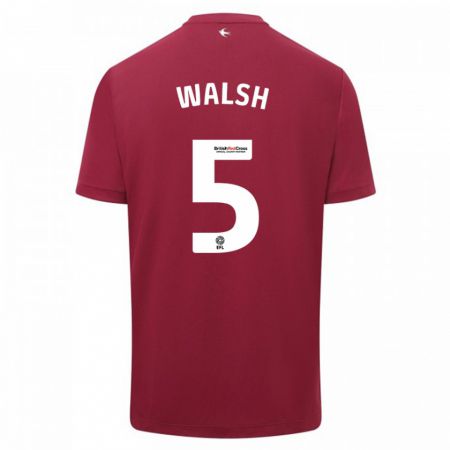 Kandiny Uomo Maglia Siobhan Walsh #5 Rosso Kit Gara Away 2023/24 Maglietta