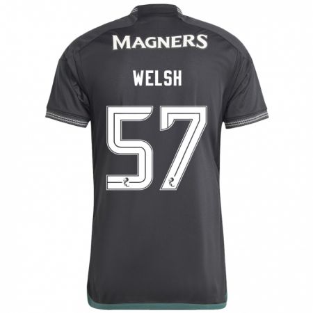 Kandiny Uomo Maglia Stephen Welsh #57 Nero Kit Gara Away 2023/24 Maglietta