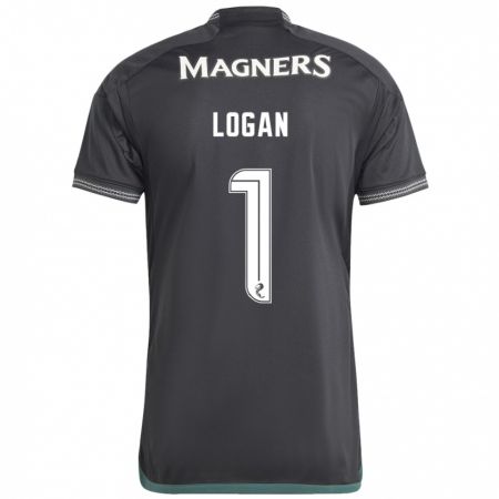 Kandiny Uomo Maglia Chloe Logan #1 Nero Kit Gara Away 2023/24 Maglietta