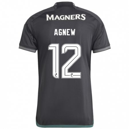 Kandiny Uomo Maglia Murphy Agnew #12 Nero Kit Gara Away 2023/24 Maglietta