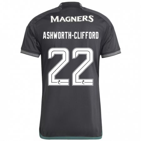 Kandiny Uomo Maglia Lucy Ashworth-Clifford #22 Nero Kit Gara Away 2023/24 Maglietta