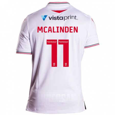 Kandiny Uomo Maglia Liam Mcalinden #11 Bianco Kit Gara Away 2023/24 Maglietta