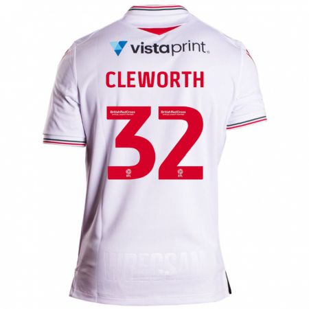 Kandiny Uomo Maglia Max Cleworth #32 Bianco Kit Gara Away 2023/24 Maglietta