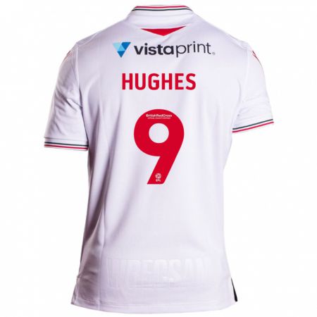 Kandiny Uomo Maglia Rosie Hughes #9 Bianco Kit Gara Away 2023/24 Maglietta