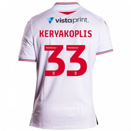 Kandiny Uomo Maglia Hannah Keryakoplis #33 Bianco Kit Gara Away 2023/24 Maglietta