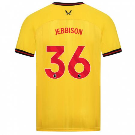 Kandiny Uomo Maglia Daniel Jebbison #36 Giallo Kit Gara Away 2023/24 Maglietta