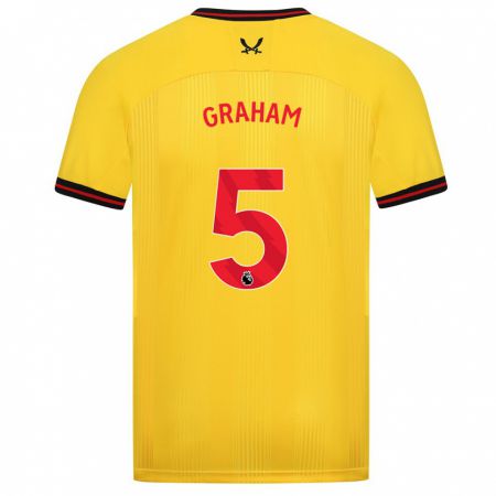 Kandiny Uomo Maglia Molly Graham #5 Giallo Kit Gara Away 2023/24 Maglietta