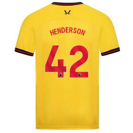 Kandiny Uomo Maglia Peyton Henderson #42 Giallo Kit Gara Away 2023/24 Maglietta