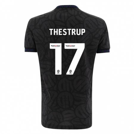 Kandiny Uomo Maglia Amalie Thestrup #17 Nero Kit Gara Away 2023/24 Maglietta