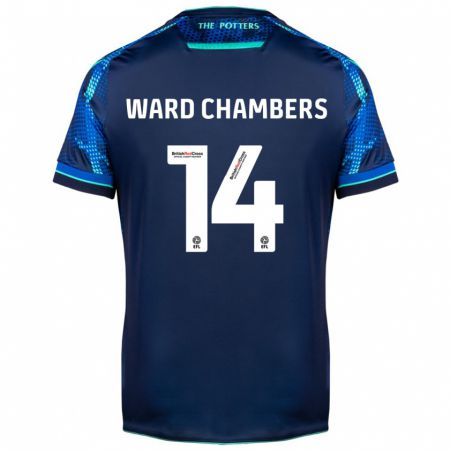 Kandiny Hombre Camiseta Courtnay Ward-Chambers #14 Armada 2ª Equipación 2023/24 La Camisa