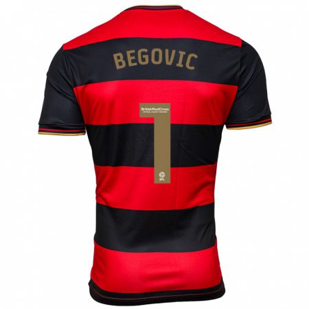 Kandiny Uomo Maglia Asmir Begovic #1 Nero Rosso Kit Gara Away 2023/24 Maglietta