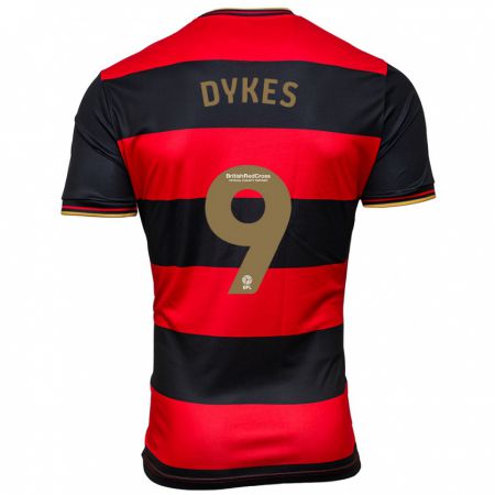 Kandiny Uomo Maglia Lyndon Dykes #9 Nero Rosso Kit Gara Away 2023/24 Maglietta