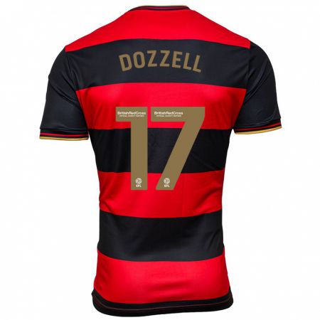 Kandiny Uomo Maglia Andre Dozzell #17 Nero Rosso Kit Gara Away 2023/24 Maglietta