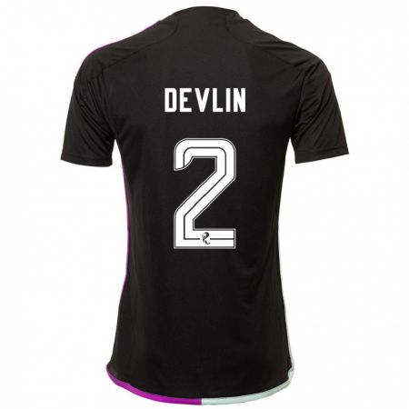 Kandiny Hombre Camiseta Nicky Devlin #2 Negro 2ª Equipación 2023/24 La Camisa