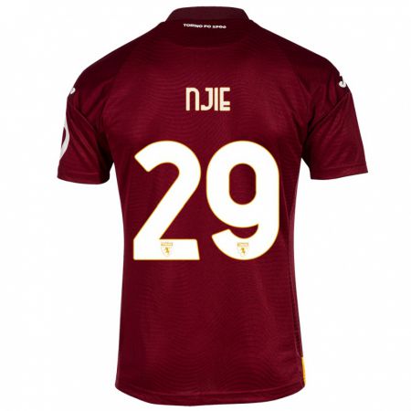 Kandiny Dames Alieu Njie #29 Donkerrood Thuisshirt Thuistenue 2023/24 T-Shirt België