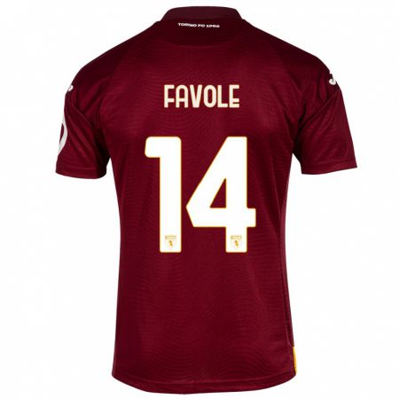 Kandiny Dames Annalisa Favole #14 Donkerrood Thuisshirt Thuistenue 2023/24 T-Shirt België