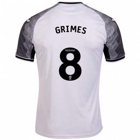 Kandiny Mujer Camiseta Matt Grimes #8 Blanco 1ª Equipación 2023/24 La Camisa