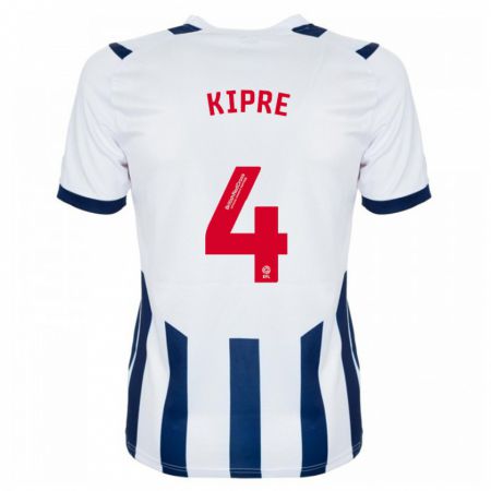 Kandiny Mujer Camiseta Cédric Kipré #4 Blanco 1ª Equipación 2023/24 La Camisa