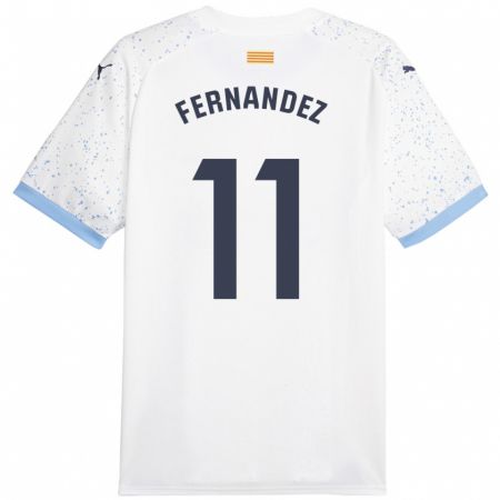 Kandiny Donna Maglia Valery Fernández #11 Bianco Kit Gara Away 2023/24 Maglietta