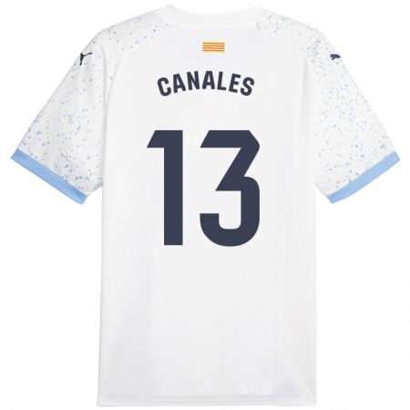 Kandiny Donna Maglia Juanvi Canales #13 Bianco Kit Gara Away 2023/24 Maglietta