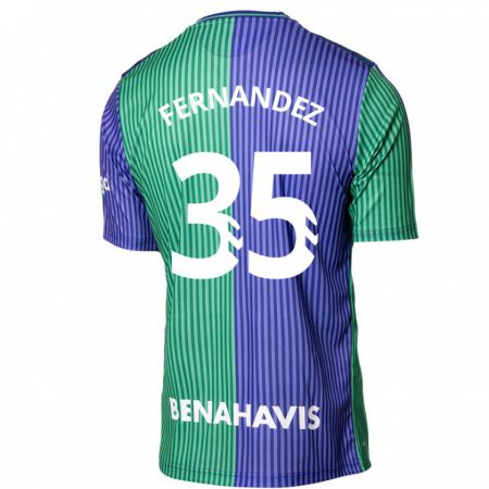 Kandiny Donna Maglia Inés Fernández #35 Verde Blu Kit Gara Away 2023/24 Maglietta