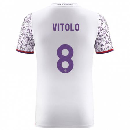 Kandiny Donna Maglia Federico Vitolo #8 Bianco Kit Gara Away 2023/24 Maglietta