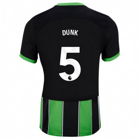 Kandiny Donna Maglia Lewis Dunk #5 Nero Verde Kit Gara Away 2023/24 Maglietta