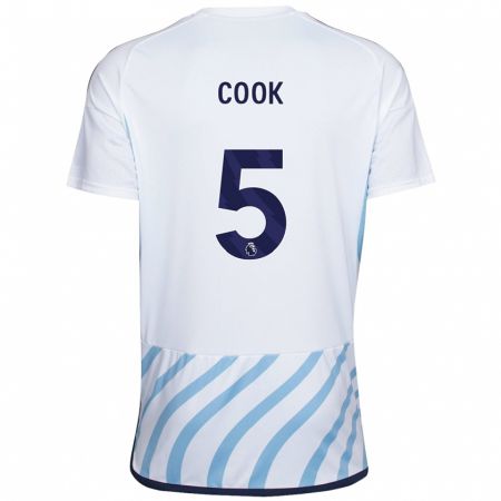 Kandiny Donna Maglia Olivia Cook #5 Bianco Blu Kit Gara Away 2023/24 Maglietta