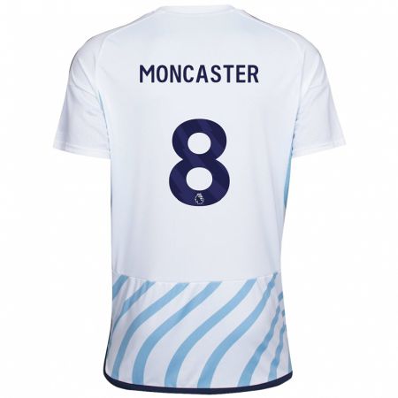 Kandiny Donna Maglia Mai Moncaster #8 Bianco Blu Kit Gara Away 2023/24 Maglietta