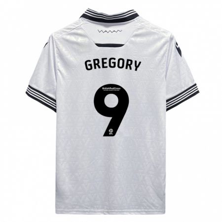 Kandiny Donna Maglia Lee Gregory #9 Bianco Kit Gara Away 2023/24 Maglietta