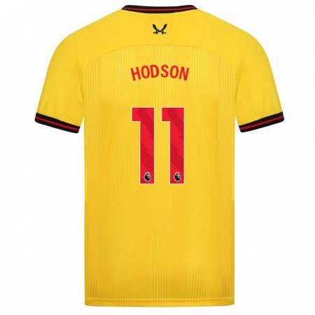 Kandiny Donna Maglia Ashley Hodson #11 Giallo Kit Gara Away 2023/24 Maglietta