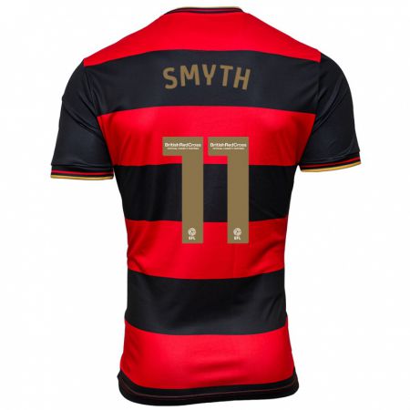 Kandiny Donna Maglia Paul Smyth #11 Nero Rosso Kit Gara Away 2023/24 Maglietta