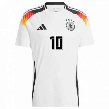 Kandiny Bambino Maglia Germania Jamal Musiala #10 Bianco Kit Gara Home 24-26 Maglietta