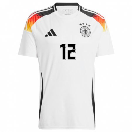 Kandiny Niño Camiseta Alemania Kevin Trapp #12 Blanco 1ª Equipación 24-26 La Camisa