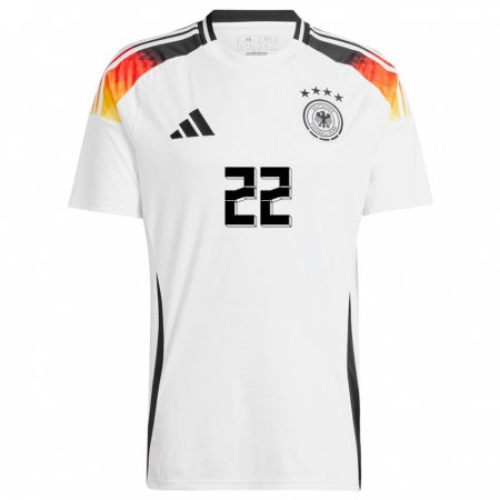 Kandiny Bambino Maglia Germania Luca Netz #22 Bianco Kit Gara Home 24-26 Maglietta