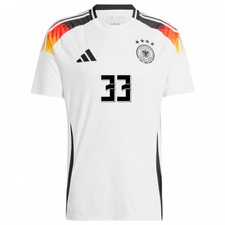 Kandiny Kinder Deutschland Fabienne Dongus #33 Weiß Heimtrikot Trikot 24-26 T-Shirt Österreich