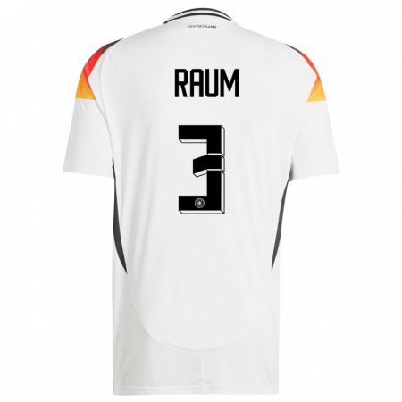 Kandiny Bambino Maglia Germania David Raum #3 Bianco Kit Gara Home 24-26 Maglietta