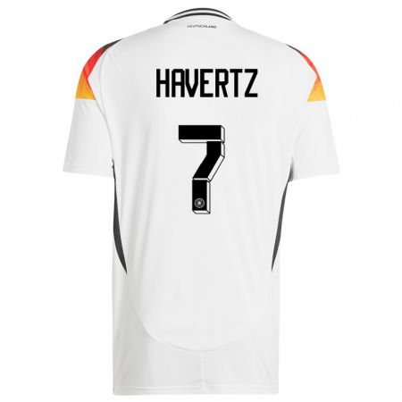 Kandiny Bambino Maglia Germania Kai Havertz #7 Bianco Kit Gara Home 24-26 Maglietta