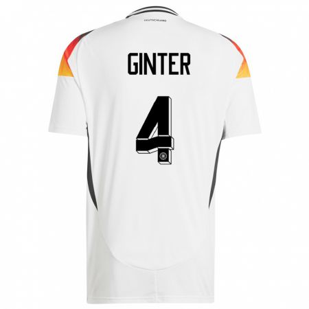 Kandiny Bambino Maglia Germania Matthias Ginter #4 Bianco Kit Gara Home 24-26 Maglietta