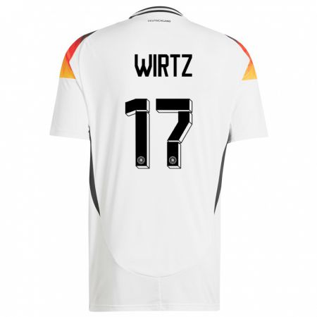 Kandiny Kinderen Duitsland Florian Wirtz #17 Wit Thuisshirt Thuistenue 24-26 T-Shirt België